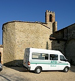 At Pieve a Castello: `luxury air-conditioned Mercedes-Benz minibus'