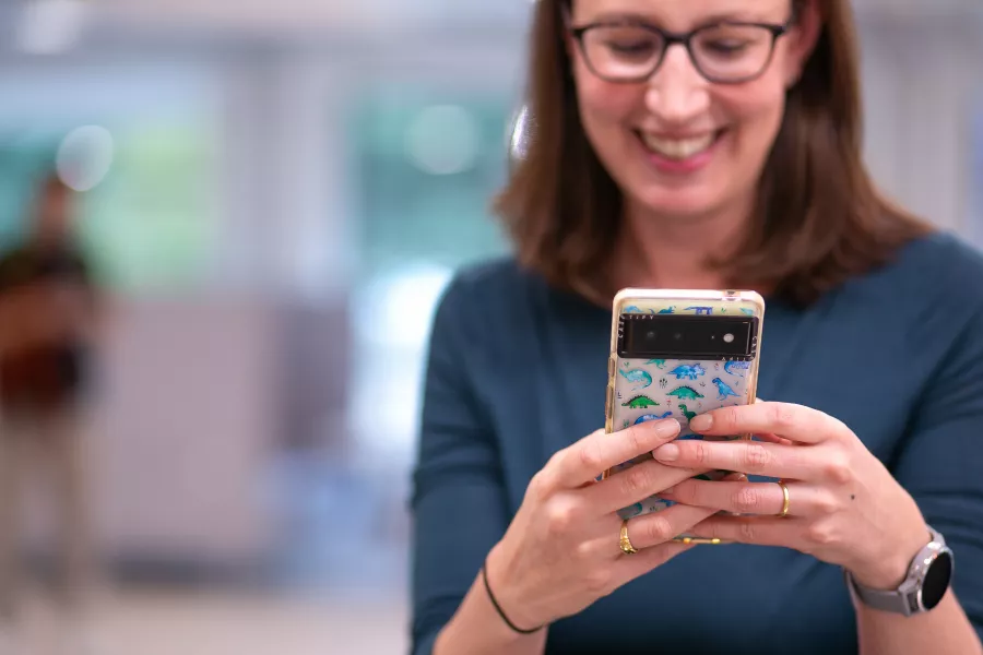 Woman holding a phone