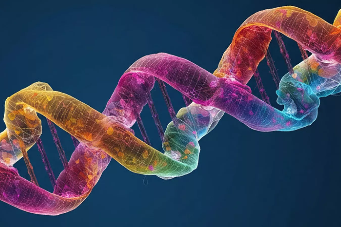 Colourful generated representation of DNA strand
